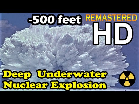 HD -500 Feet Deep Water Tsunami Nuclear Atomic Bomb Testing  Remastered footage 1958　 #AtomicBomb