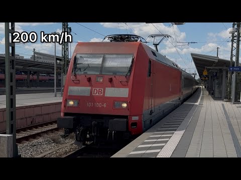 Mit dem IC 2083 mit Br 101 100-6 von Augsburg Hbf nach München-Pasing mit Vollgas 200 km/h