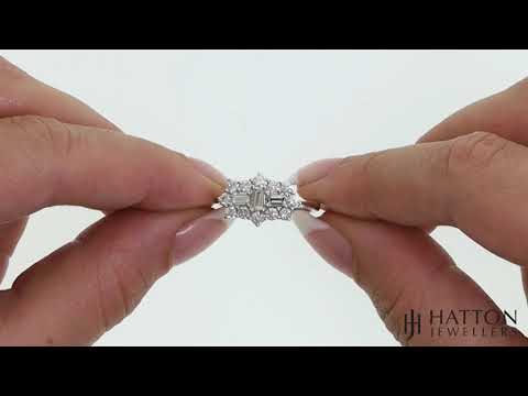 18ct White Gold 1.00ct Diamond Boat/Cluster Ring