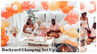 Set Up With Me | Turning my Backyard into a Glamping Oasis with Balloon Garland | At home Date Night