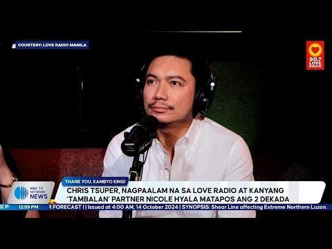 Chris Tsuper, nagpaalam na sa Love Radio at kanyang ‘Tambalan’ partner Nicole Hyala