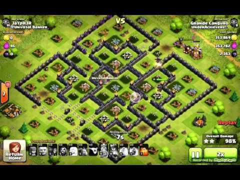 Clash of Clans - Farming th9 e th8 - 100% 3 Stelle e Bottino facile - Nuove strategie? #iSaltamuro