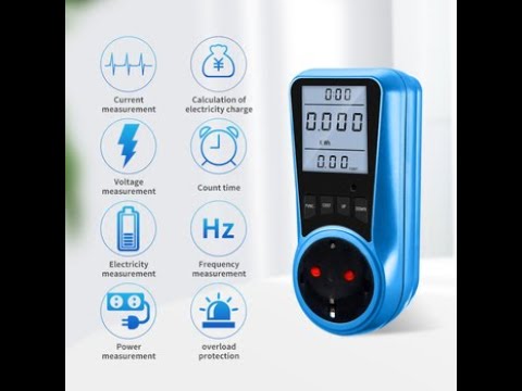 EU Plug Socket Digital Current Meter Voltmeter AC Power Meter Time
