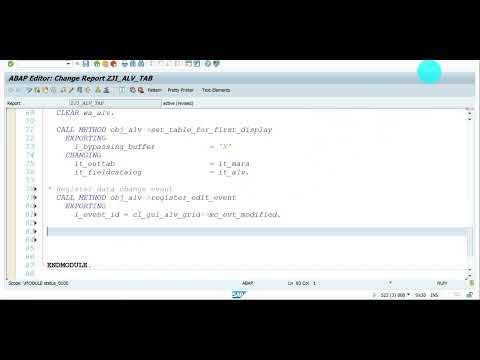 Video 15: ABAP für ALLE – ALV-Zellenwertfüllung mit TAB-Option