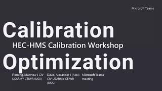 Calibration Optimization -HEC-HMS Calibration Workshop 2025