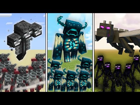 WITHER vs WARDEN vs ENDER DRAGON in Minecraft Mob Battle