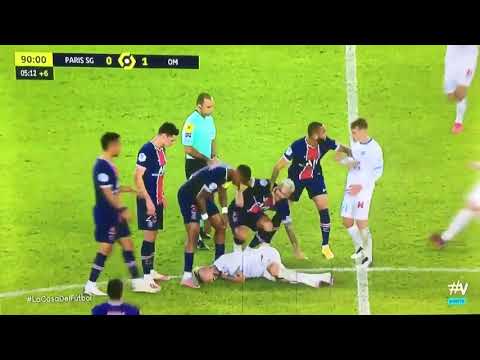 Fight at PSG vs Marseille  Neymar, Paredes, Kurzawa, Alvaro