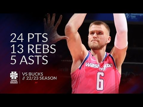 Kristaps Porzingis 24 pts 13 rebs 5 asts vs Bucks 22/23 season