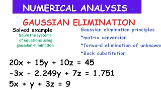 🔵1. numerical analysis - understand gaussian elimination principles in less than hour