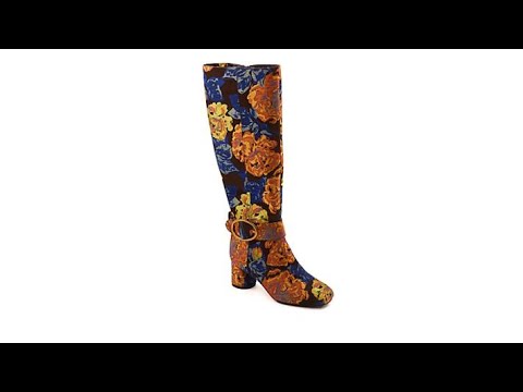 Rara Avis von Iris Apfel – Captive – Brokatstiefel mit Blumenmuster