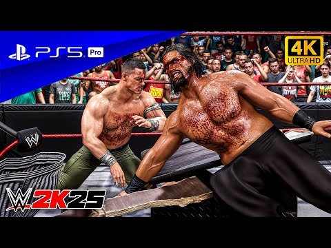 WWE 2K25 - John Cena vs. The Great Khali | No Holds Barred Match | PS5™ Pro [4K60]