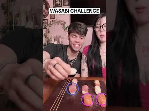WASABI SUSHI CHALLENGE 😷💀 #poisonsushi #dantesandlaura #couplechallenge #couple