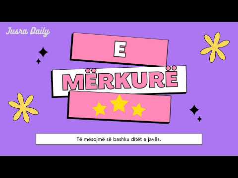 Ditët e javës në gjuhën shqipe. | Mësime për fëmijë. | Mëso ditët e javës. | Jusra Daily