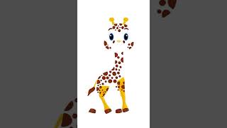 cute giraffe cartoon made  in  procreate timelapse video #shorts  #procreate #ipadpro #giraffe