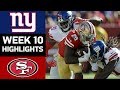 Giants vs. 49ers | NFL Week 10 Game Highlights