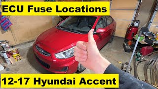 ECU Fuse Location Hyundai Accent 12 13 14 15 16 17 2012 2013 2014 2015 2016 2017