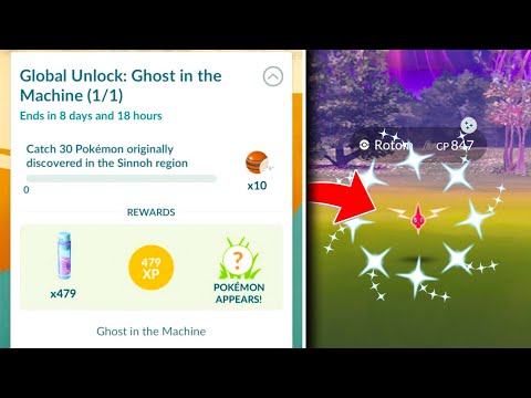 HOW TO GET FREE ROTOM RESEARCH IN POKEMON GO! Shiny Rotom Release / Ghost in the Machine