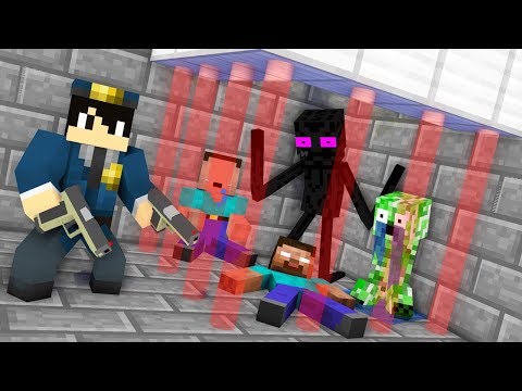 Monster School : FUNNY JAILBREAK Challenge - Minecraft Animation