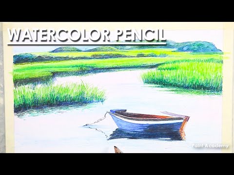 Watercolor Pencil Drawing A Beautiful Riverscape | step by step | Artist Supriyo