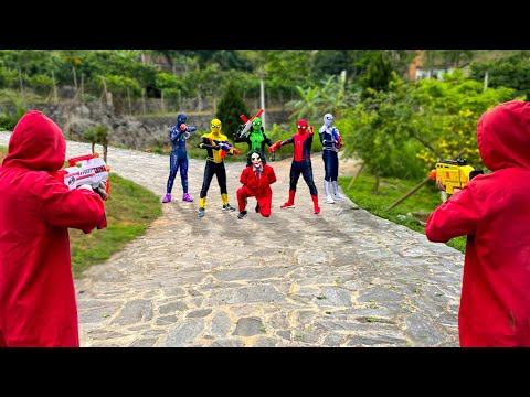 SUPERHERO's Story | Rescue 4 Bros Spider-Man From JOKER ?? ( Mansion Battle ) By Follow Me