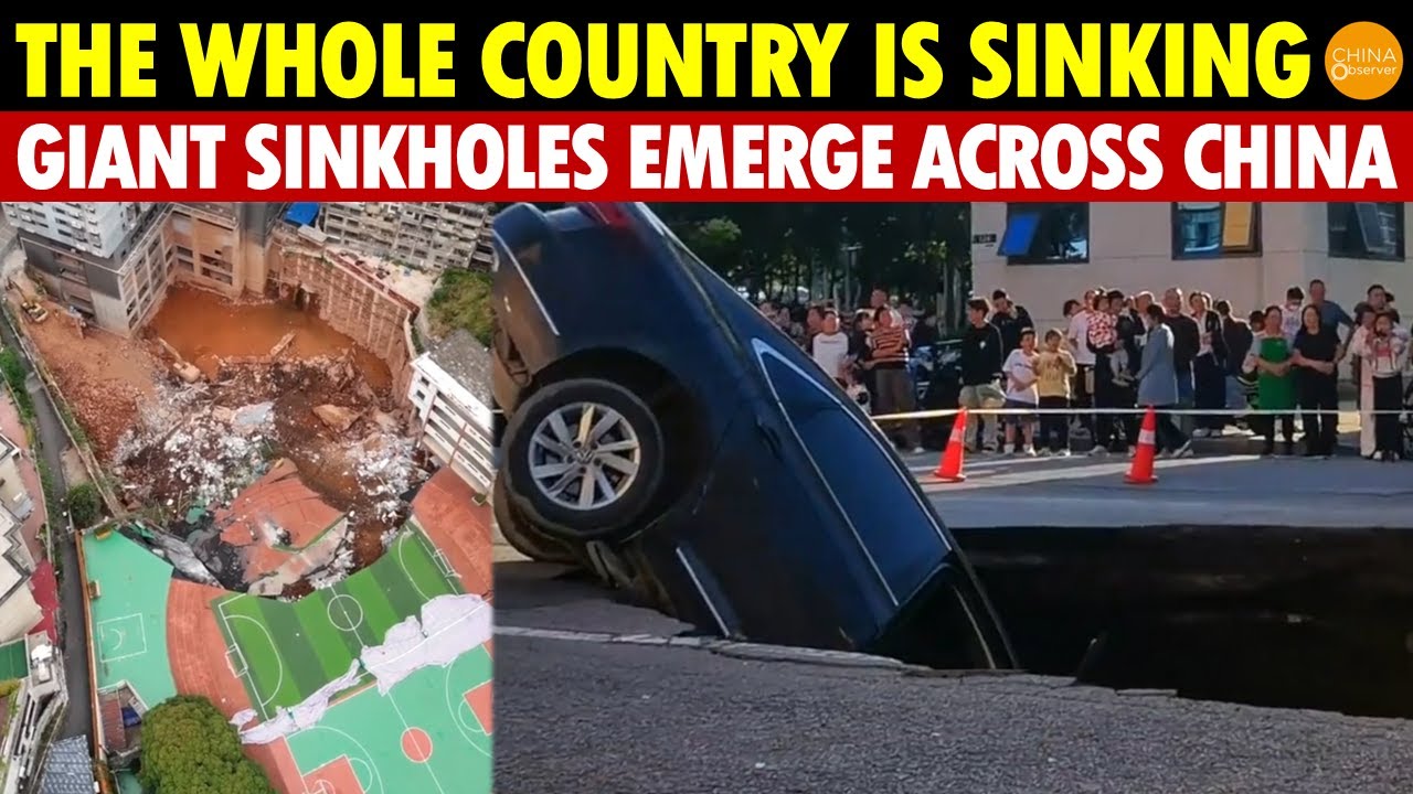 China’s School Suddenly Collapses, 15-Meter Pit! 3,000 Students Escape, Disaster Movie-Like Scene
