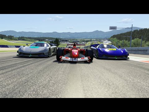 F1 Ferrari F2004 Michael Schumacher vs Koenigsegg Jesko at Red Bull Ring