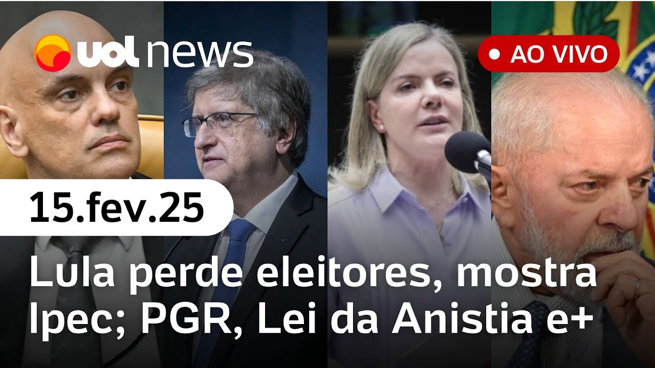 Aprovação de Lula: análise da pesquisa Ipec; PGR pede condenação de PMs por 8/1 e mais | UOL News