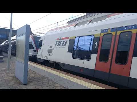 Treno a Monza Etr 524 110 + Etr 524 105 Tilo Regio Express 25521 da Locarno a Milano Centrale