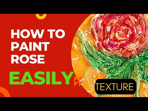 How to make Texture flowers on canvas/Acrylic painting