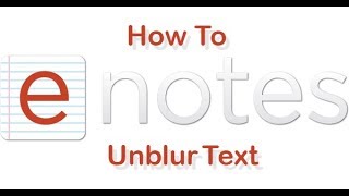 how to unblur blurred text on enotes