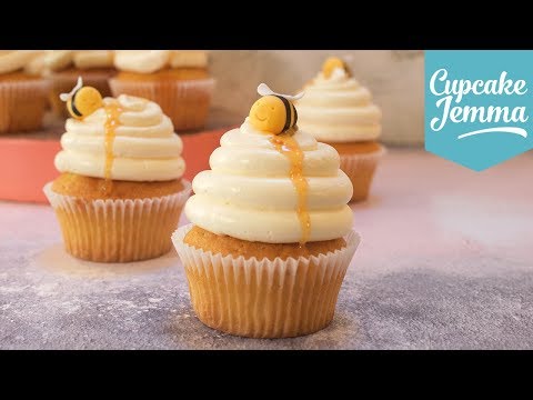 , title : 'Beehive Cupcakes! Honey, Yoghurt & Rosemary Full Recipe | Cupcake Jemma'