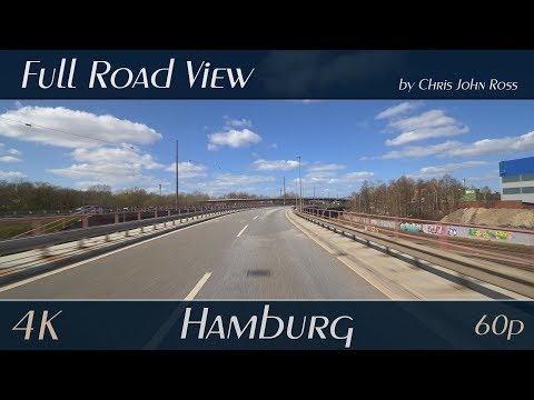 Hamburg, Germany: Veddel - Autobahn (A255), B75 - 4K (UHD/2160p/60p) - Autofahrt - Car Ride Video