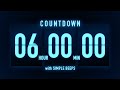 6 Hours Countdown Timer Flip Clock With Simple Beeps