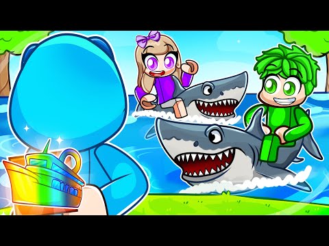 I Pretended to be a NOOB in Roblox SHARKBITE Then used a $100,000 BOAT