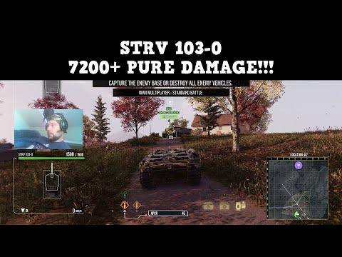 STRV 103-0 "7200+ PURE DAMAGE" Gameplay at "REDSHIRE" map - WoT Console