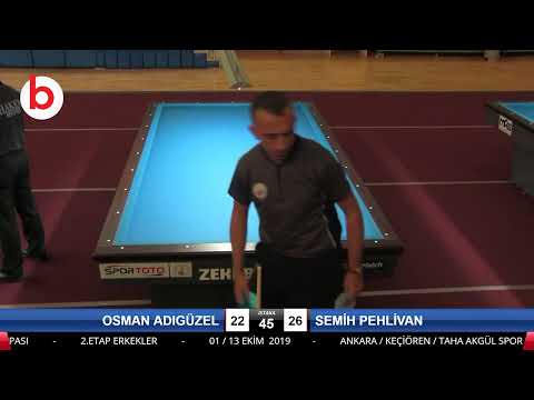 OSMAN ADIGÜZEL & SEMİH PEHLİVAN Bilardo Maçı - 2019 TÜRKİYE KUPASI 2.ETAP ERKEKLER-4.ÖN ELEME