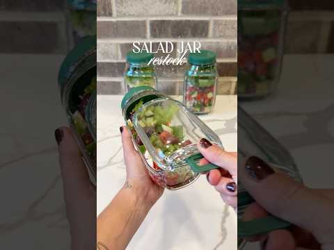 Salad jar restock 🥗 #asmrrestock #mealprep #saladrecipe #saladjar