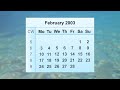 February 2003 Calendar