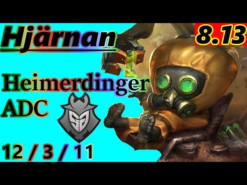 Hjärnan as Heimerdinger ADC / Bot Lane - S8 Patch 8.13 - Full Gameplay