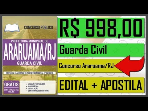 Edital Concurso Público de ARARUAMA-RJ 2019 - Apostila Para Guarda Civil