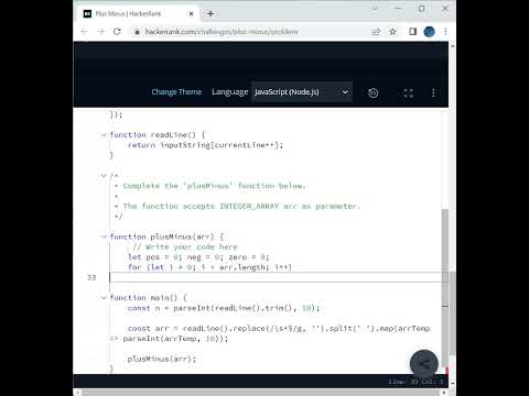 Plus Minus Problem From Hackerrank Solution In Javascript