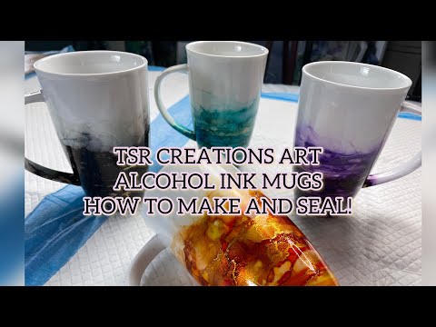 EASY ALCOHOL INK MUGS..HOW TO MAKE AND SEAL ALCOHOL INK CUPS!!, #crystalac, #fluidart #alcoholink