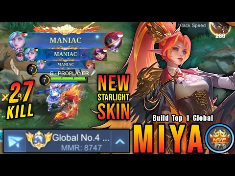 NEW Nightowl Miya Skin DOMINATES! ⚔️ 27 Kills & 3x Maniac 🔥 | MLBB Top 1 Global Push 🌍
