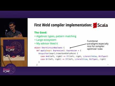 RustConf 2019 - Rust for Weld, a High Performance Parallell JIT Compiler by Shoumik Palkar