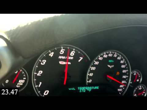 Heads and Cam C6 ZO6 Accelerates to 180mph - Speedometer View