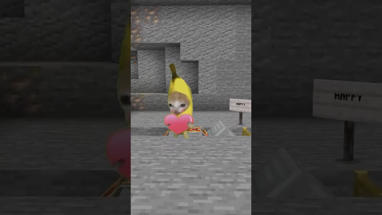 バナナ猫の天国ジェットコースター　#マイクラ #猫ミーム #bananacat