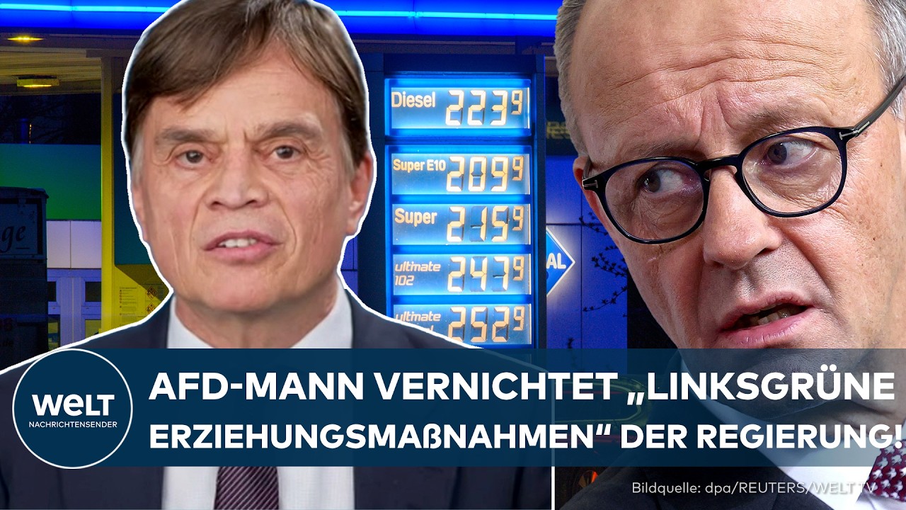 SPRITPREISE: AfD-Mann vernichtet „linksgrüne Erziehungsmaßnahmen“ der Merz-Regierung!
