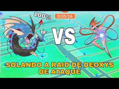 SOLANDO A RAID DE DEOXYS DE ATAQUE! ESTREIANDO O MEU MEGA GYARADOS 100%!!!
