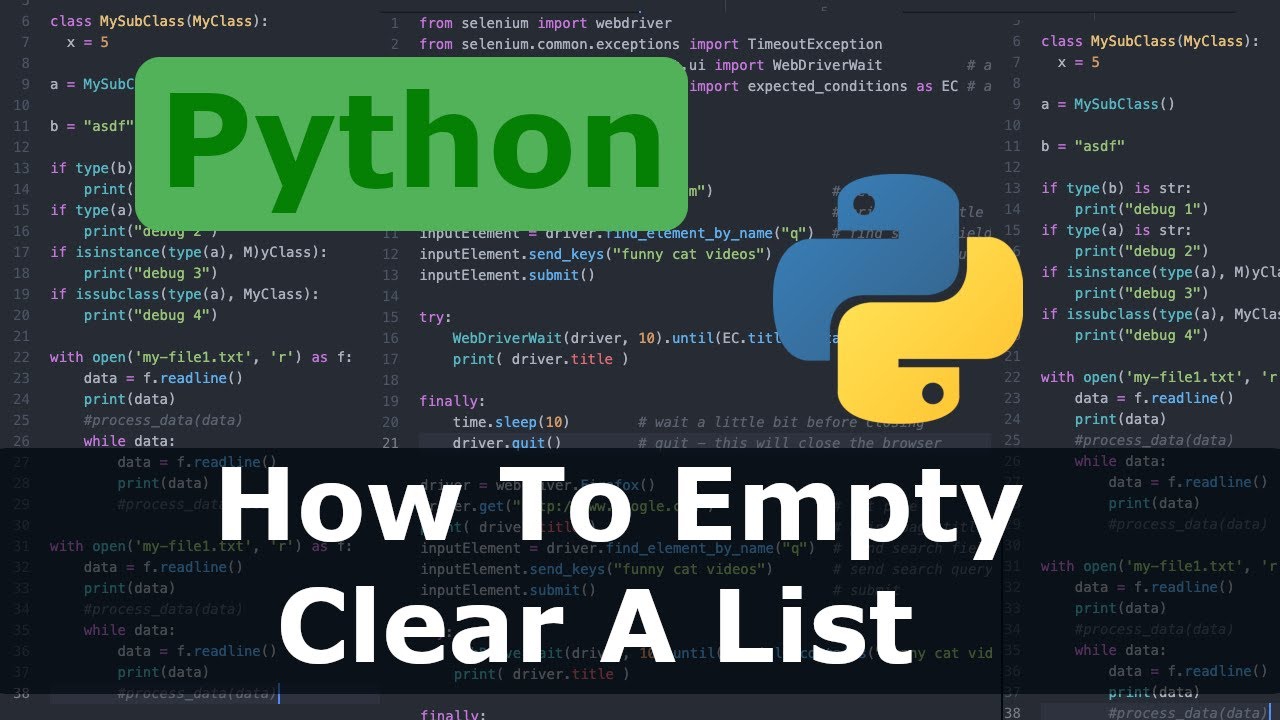 Python - How To Empty / Clear A List