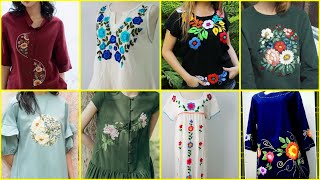 Hand embroidered summer dresses / hand embroidery designs for dresses 